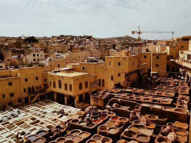 Ancient tanneries and traditional architecture in Fes